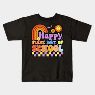 Happy First Day Of School Groovy Kids Student Back To School Kids T-Shirt